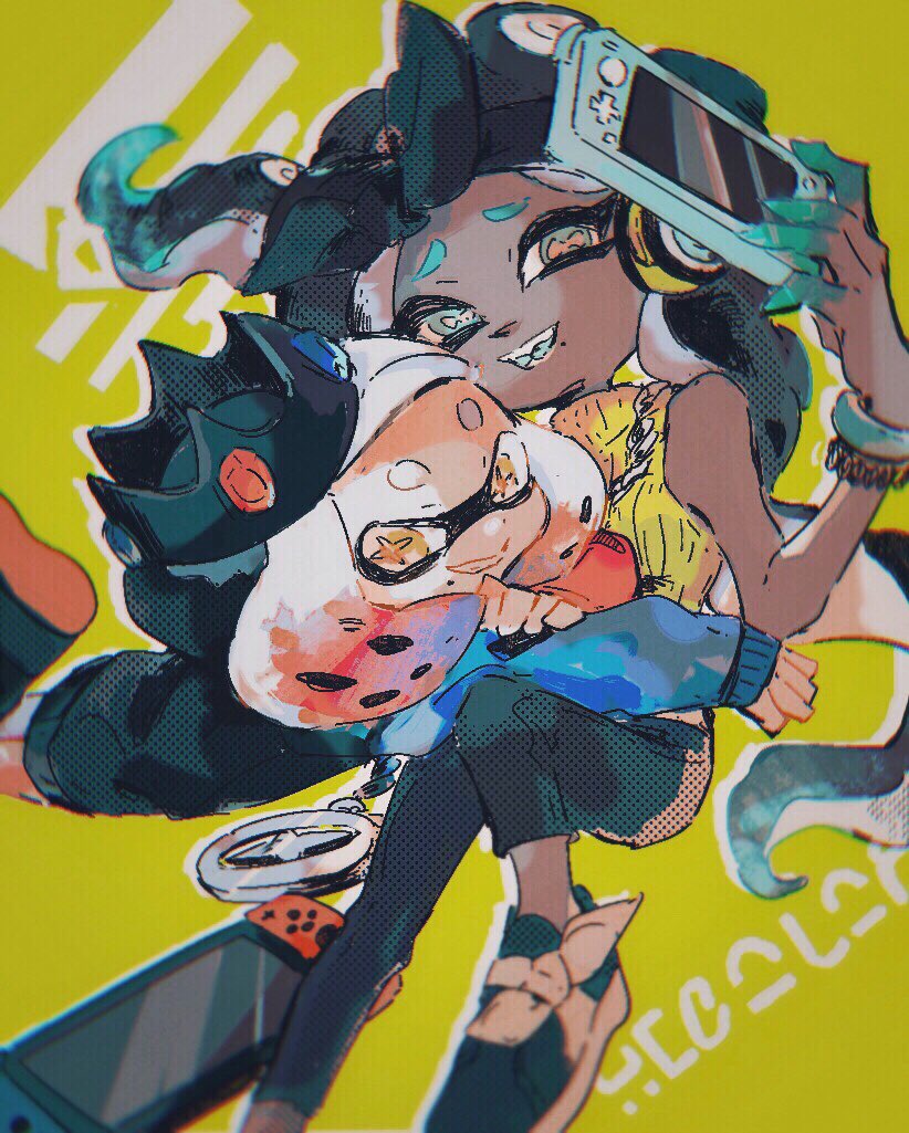 pearl and marina (splatoon and 1 more) drawn by guifan