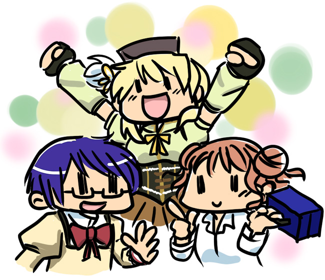 tomoe mami, miyako, shizuki hitomi, hiro, sae, and 4 more (mahou shoujo madoka magica and 1 more) drawn by mukiki