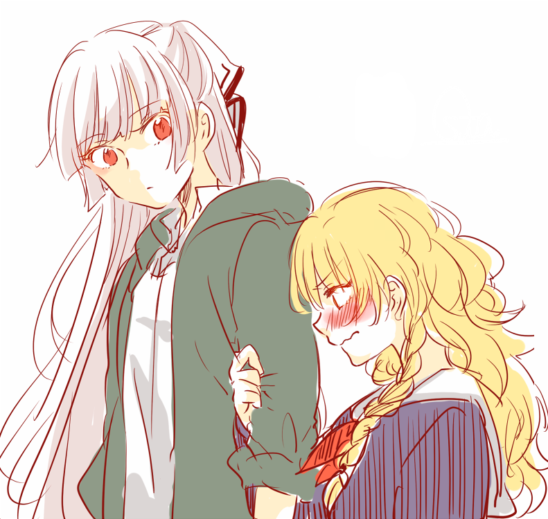kirisame marisa and fujiwara no mokou (touhou) drawn by souta_(karasu_no_ouchi)