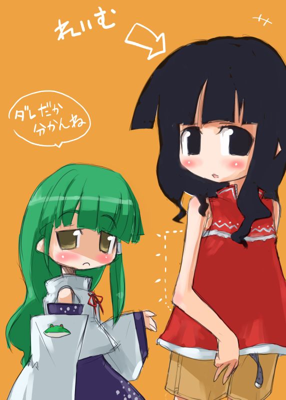 hakurei reimu and kochiya sanae (touhou) drawn by tao_(kadoya)