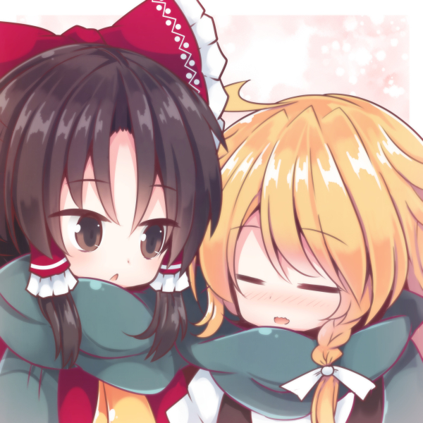 hakurei reimu and kirisame marisa (touhou) drawn by beni_shake