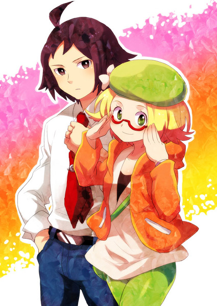 bianca and cheren (pokemon and 1 more) drawn by shakeko_(shake5)