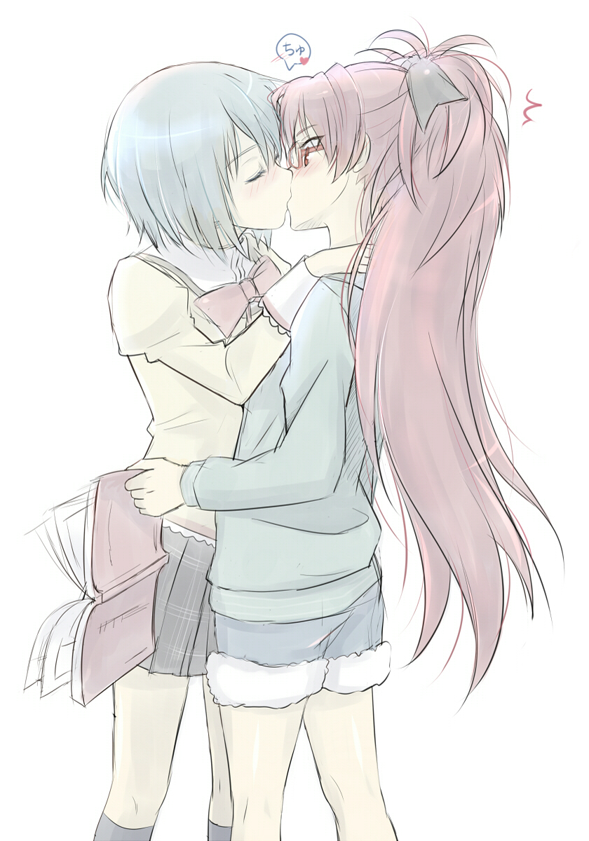 miki sayaka and sakura kyoko (mahou shoujo madoka magica) drawn by taromarun