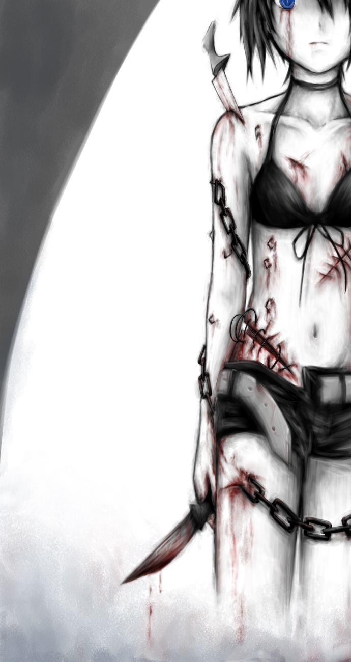 black rock shooter (black rock shooter) drawn by shoowarke