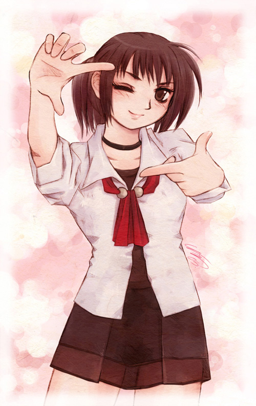 hinasaki miku (fatal frame and 1 more) drawn by messiah_cage