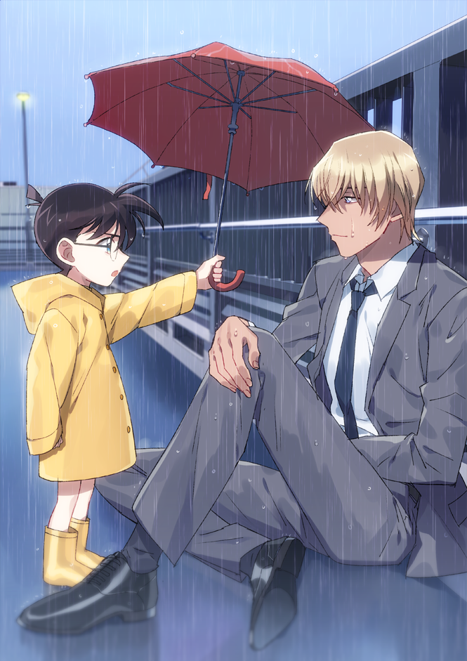 edogawa conan and amuro tooru (meitantei conan) drawn by k_(gear_labo)