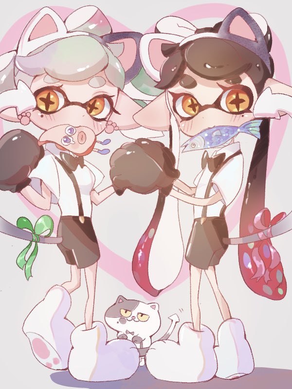 callie, marie, and judd (splatoon and 1 more) drawn by merute_spla