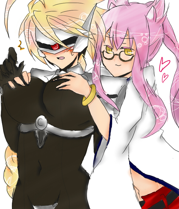 lambda-11 and kokonoe (blazblue) drawn by zatuon-noise