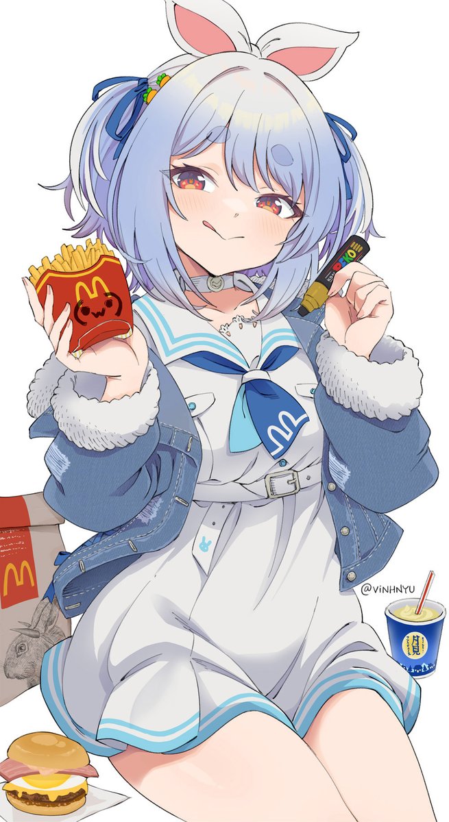 usada pekora (hololive and 1 more) drawn by vinhnyu