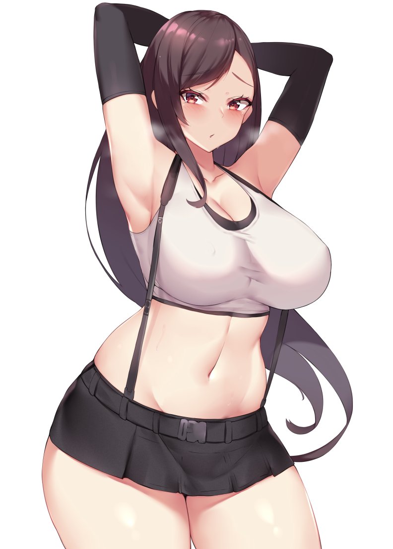 tifa lockhart (final fantasy and 2 more) drawn by kuavera