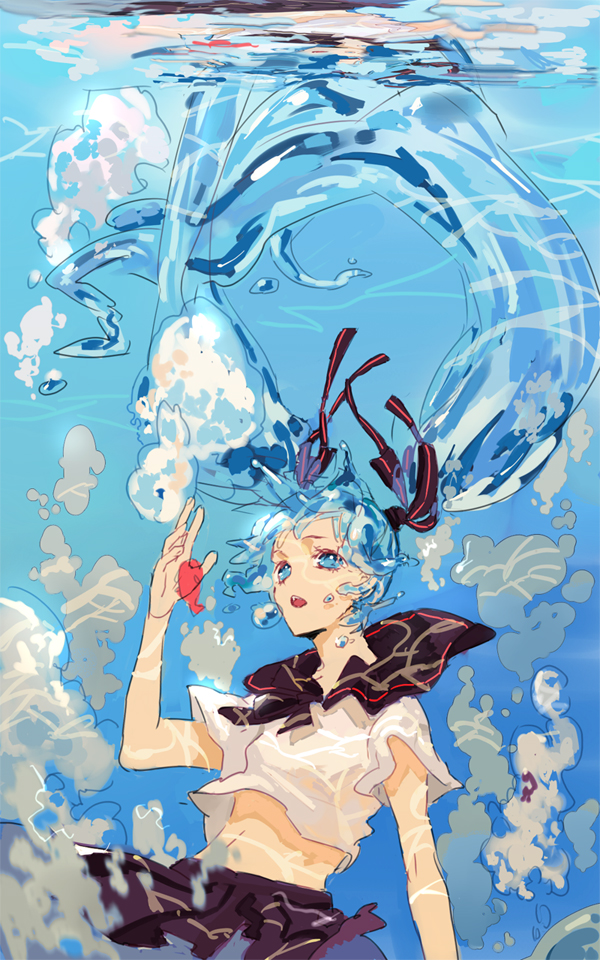 hatsune miku and bottle miku (vocaloid) drawn by xiayu93