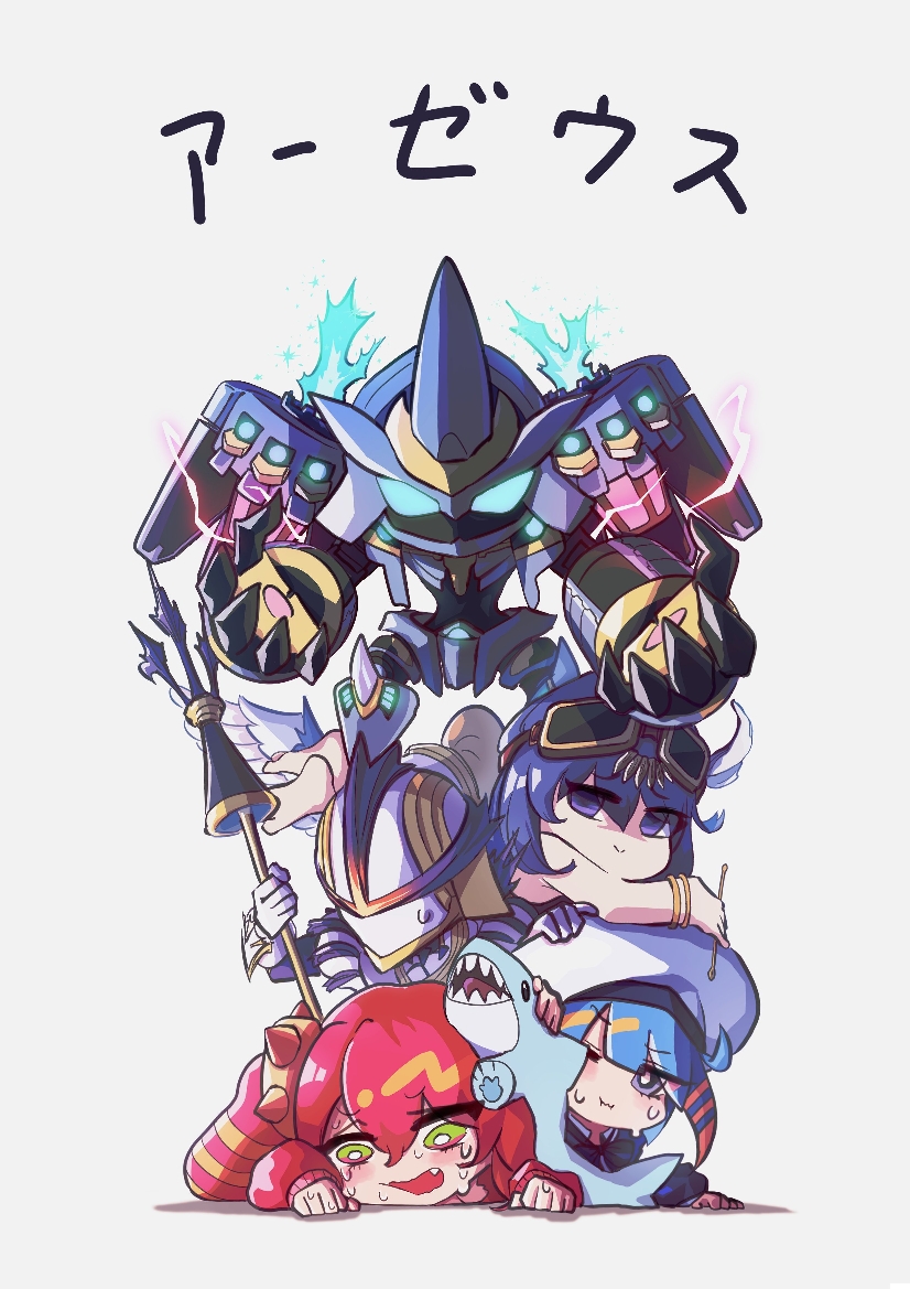 lil-la, ki-sikil, live twin lil-la, live twin ki-sikil, divine arsenal aa-zeus - sky thunder, and 2 more (yu-gi-oh!) drawn by c_civciv