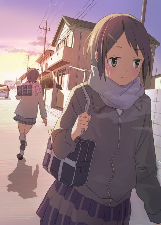 ikeno kaede and iizuka yuzu (sakura trick) drawn by horikou