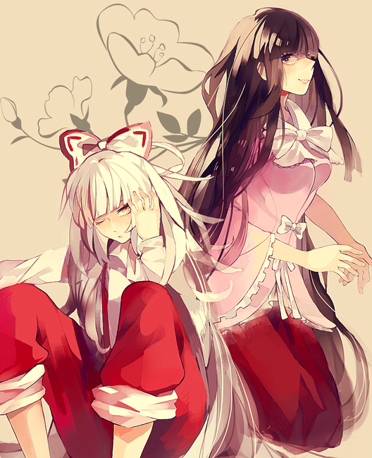 fujiwara no mokou and houraisan kaguya (touhou) drawn by rina_(toymicazm)