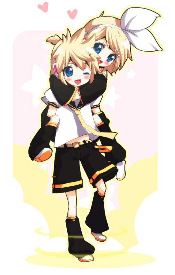 kagamine rin and kagamine len (vocaloid) drawn by chikkuru