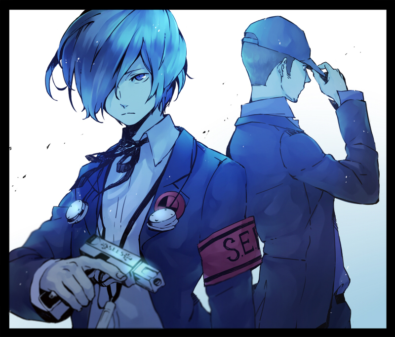 yuuki makoto and iori junpei (persona and 1 more) drawn by ayaka0415