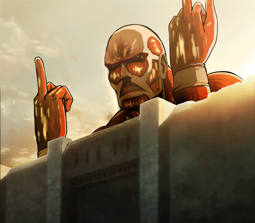 titan and colossal titan (shingeki no kyojin and 2 more) drawn by ladygt93