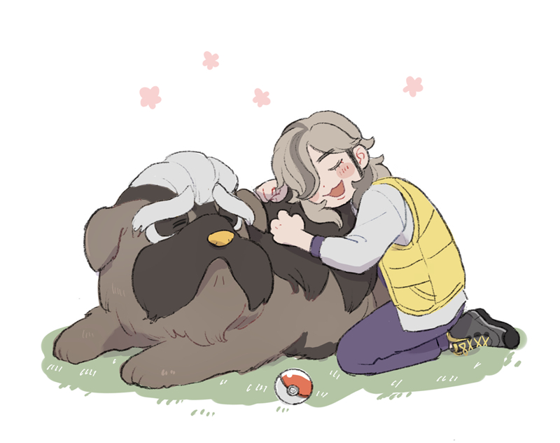 arven and mabosstiff (pokemon and 1 more) drawn by 50yen_(gojiue)