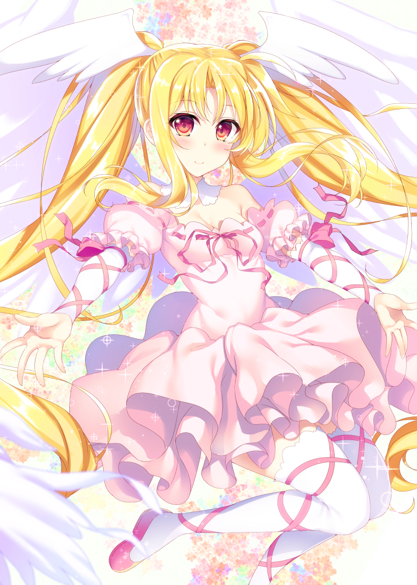 fate testarossa, mizuki nana, hoshina utau, and seraphic charm (lyrical nanoha and 2 more) drawn by raiou