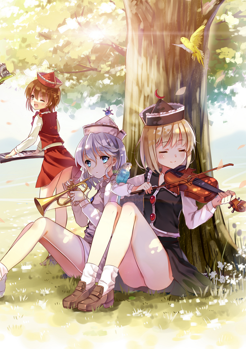 lunasa prismriver, merlin prismriver, and lyrica prismriver (touhou) drawn by jiji_(381134808)