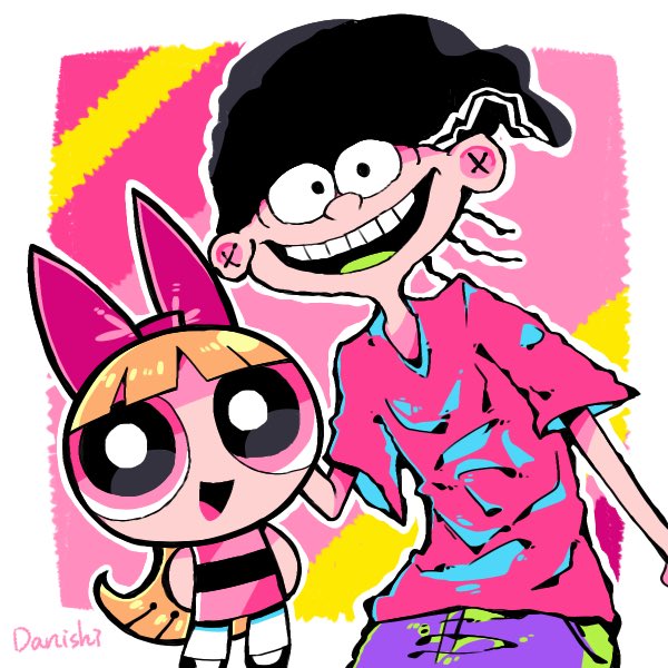 blossom and edd (powerpuff girls and 2 more) drawn by danishi