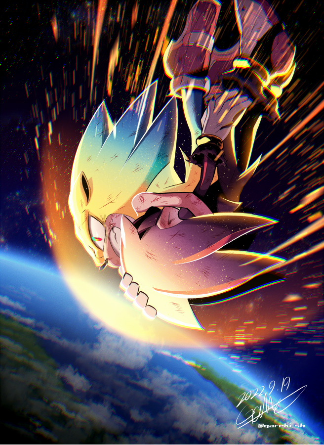 sonic the hedgehog, shadow the hedgehog, and super sonic (sonic and 1 more) drawn by gareki_sh