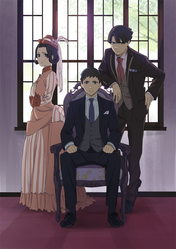 ryunosuke naruhodo, kazuma asogi, and susato mikotoba (ace attorney and 1 more) drawn by officinale_t