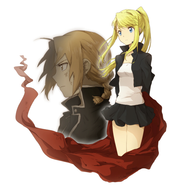 edward elric and winry rockbell (fullmetal alchemist) drawn by riru