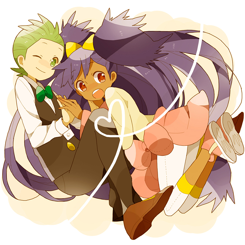 iris and cilan (pokemon and 1 more) drawn by mochi730