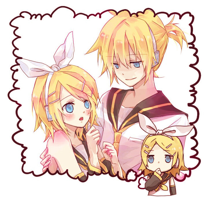 kagamine rin and kagamine len (vocaloid) drawn by fumiharu