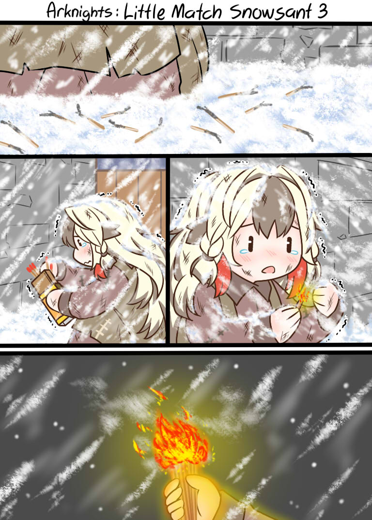 snowsant and little match girl (arknights and 1 more) drawn by guin_guin
