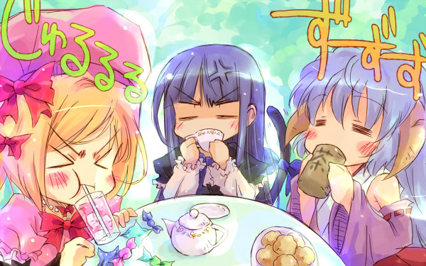 hanyuu, frederica bernkastel, and lambdadelta (higurashi no naku koro ni and 1 more) drawn by nekokun