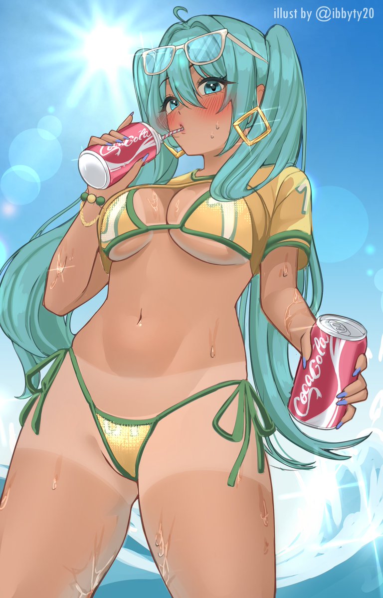 hatsune miku and brazilian miku (vocaloid and 1 more) drawn by ibbychan