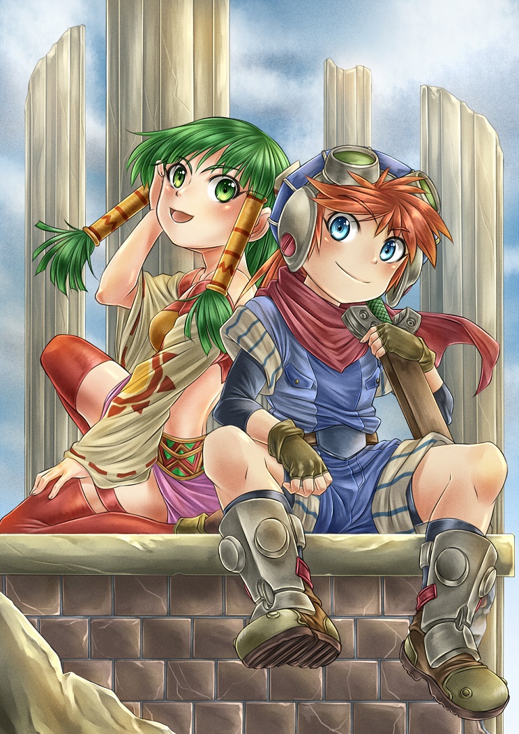 feena and justin (grandia and 1 more) drawn by rua_(pixiv292244)