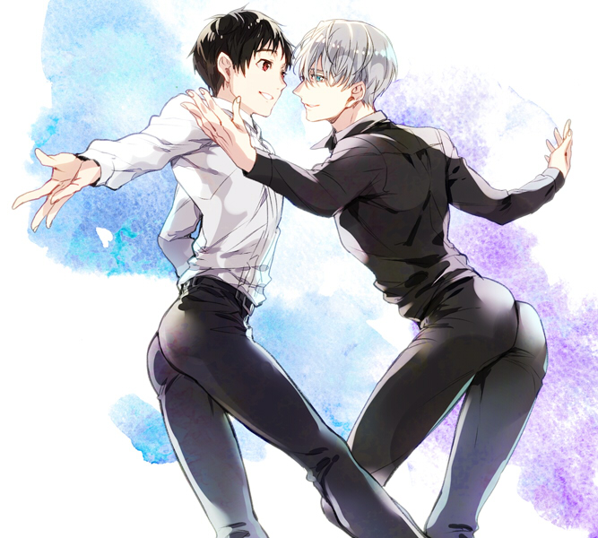 katsuki yuuri and viktor nikiforov (yuri!!! on ice) drawn by kuroemon