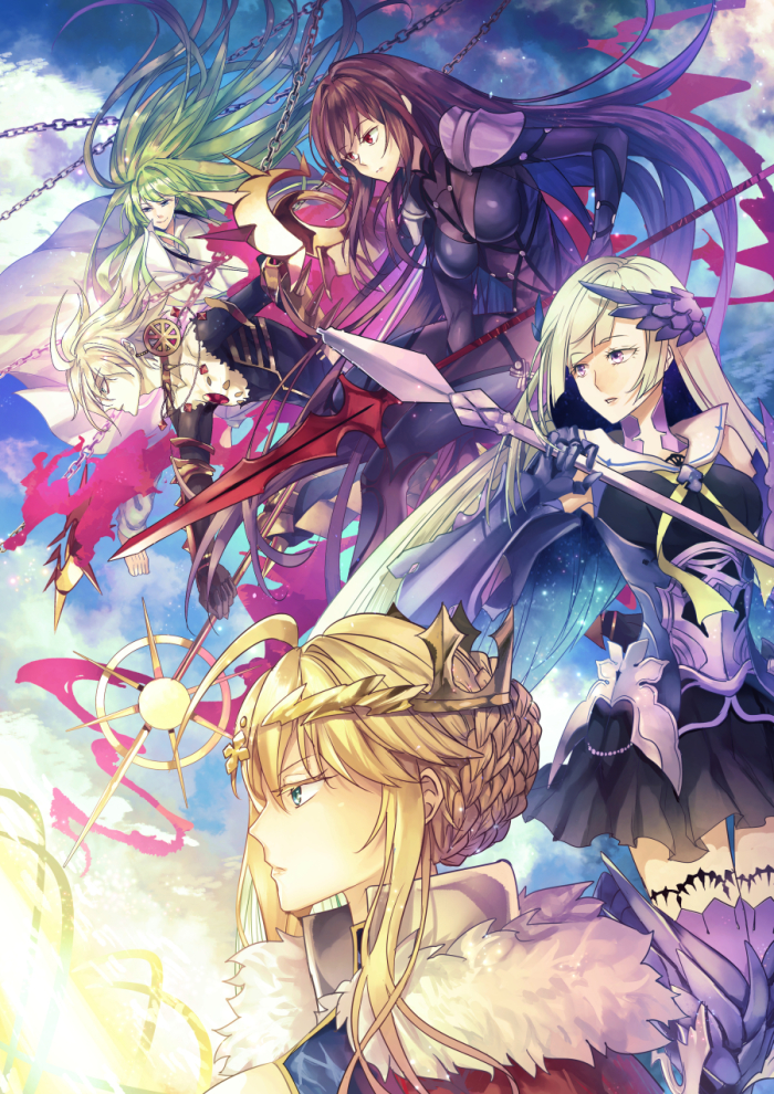 artoria pendragon, scathach, enkidu, karna, and brynhild (fate and 2 more) drawn by sagta_panggang