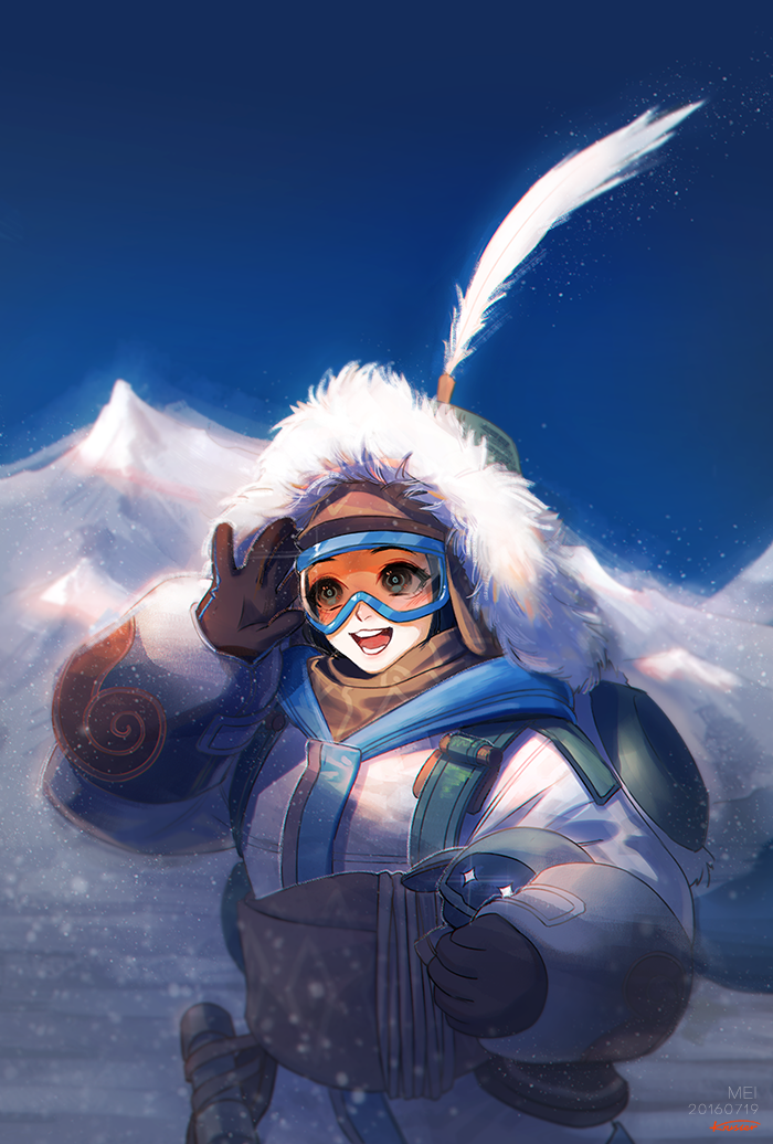 mei and yeti hunter mei (overwatch and 1 more) drawn by krusier