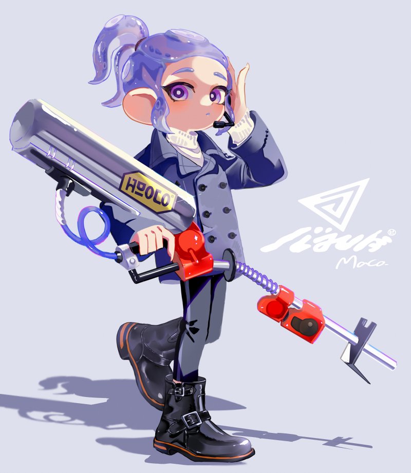 octoling player character and octoling girl (splatoon and 1 more) drawn by maco_spl
