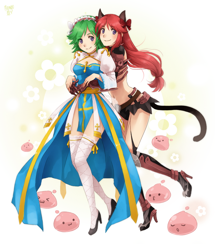 arch bishop, poring, and guillotine cross (ragnarok online) drawn by meago