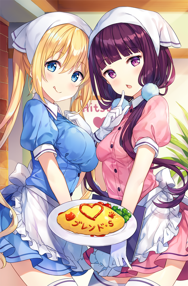 hinata kaho and sakuranomiya maika (blend s) drawn by hitsukuya