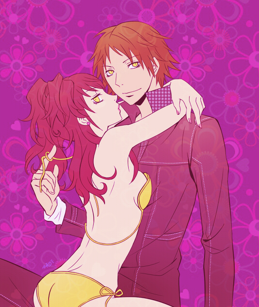 kujikawa rise, hanamura yousuke, shadow rise, and shadow yousuke (persona and 1 more) drawn by michaelovten