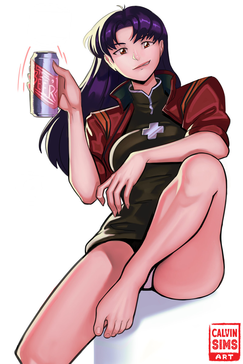 katsuragi misato (neon genesis evangelion) drawn by calvin_sims