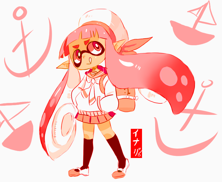 inkling player character and inkling girl (splatoon and 1 more) drawn by ramchild