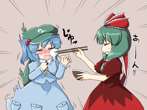 kawashiro nitori and kagiyama hina (touhou) drawn by rokunen