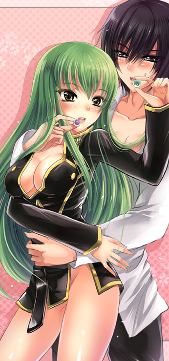 c.c. and lelouch vi britannia (code geass) drawn by mafuyu_(kanden_shoujyo)