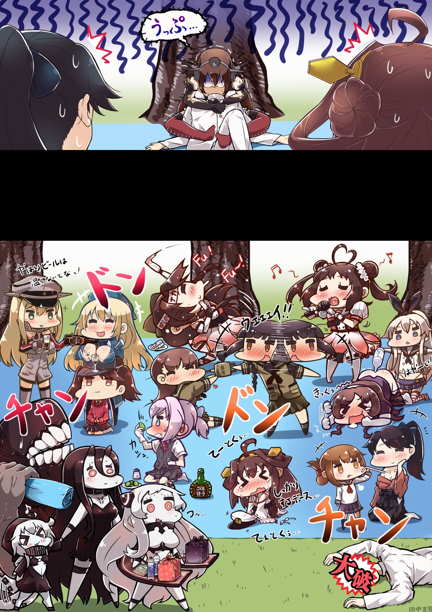admiral, shimakaze, kongou, inazuma, nagato, and 13 more (kantai collection) drawn by tanaka_kusao