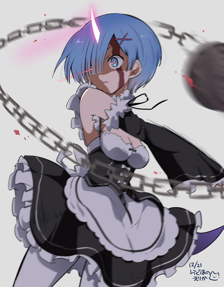 rem (re:zero kara hajimeru isekai seikatsu) drawn by ragho_no_erika