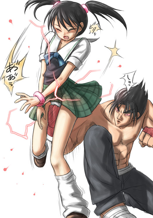 kazama jin and ling xiaoyu (tekken) drawn by i-rabi