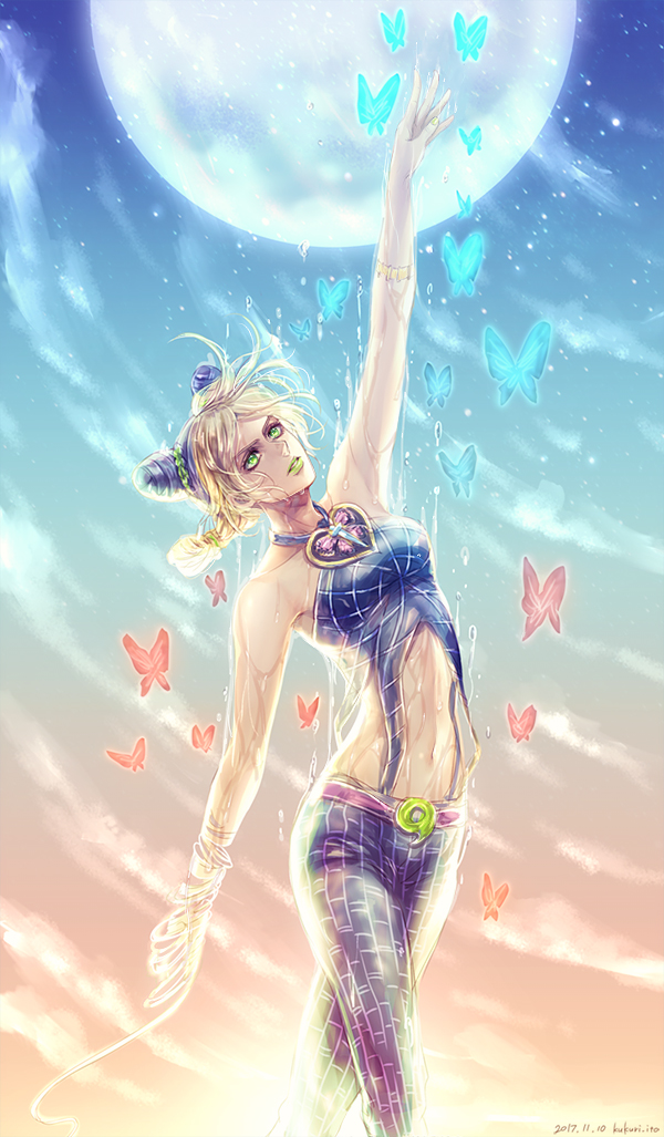 kujo jolyne (jojo no kimyou na bouken and 1 more) drawn by dyresbroom
