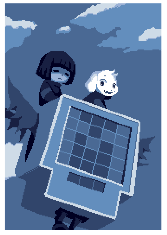 frisk, asriel dreemurr, and mettaton (undertale and 1 more) drawn by nightmargin
